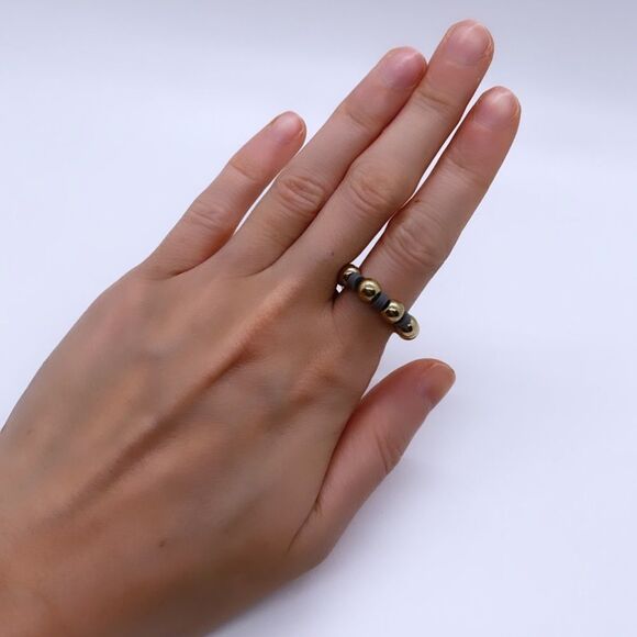 NWT Wool + Pepper Co. Gray & Gold Stackable Ring - Picture 3 of 6